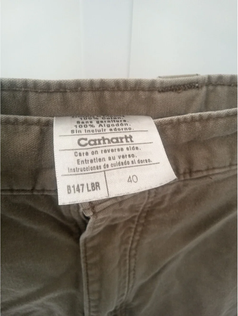 Carhartt Carpenter Shorts Mens 40 Tan Canvas Utility Workwear Outdoor Hiking
